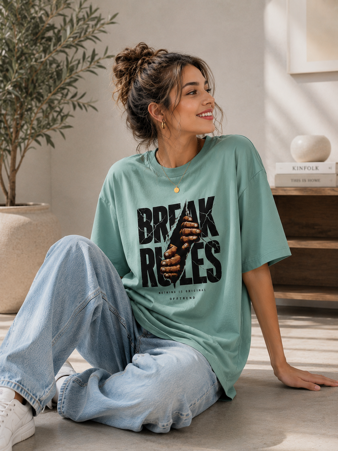 “BREAK RULES” - Premium Unisex Terry Oversized Tee