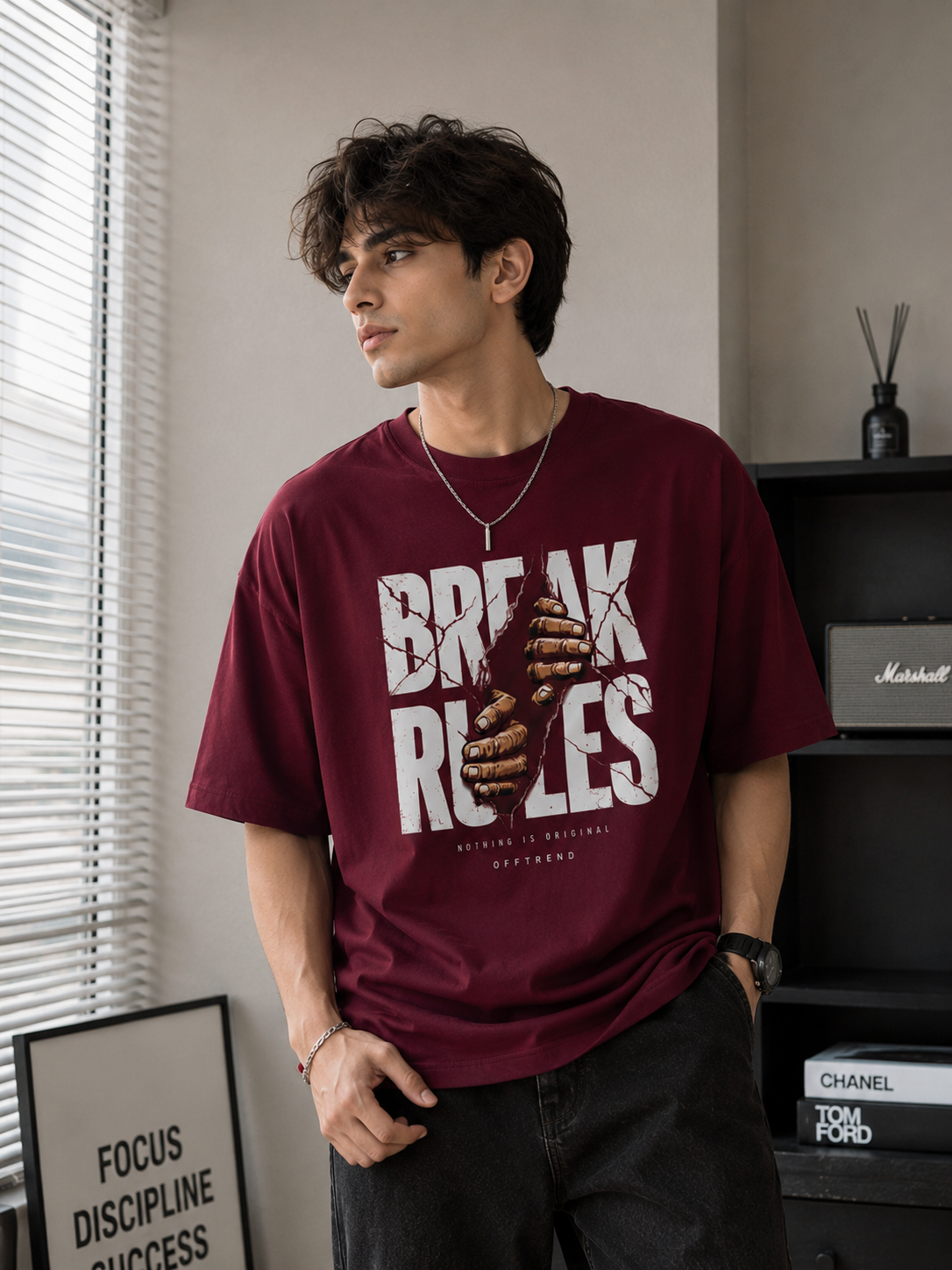 “BREAK RULES” - Premium Unisex Terry Oversized Tee