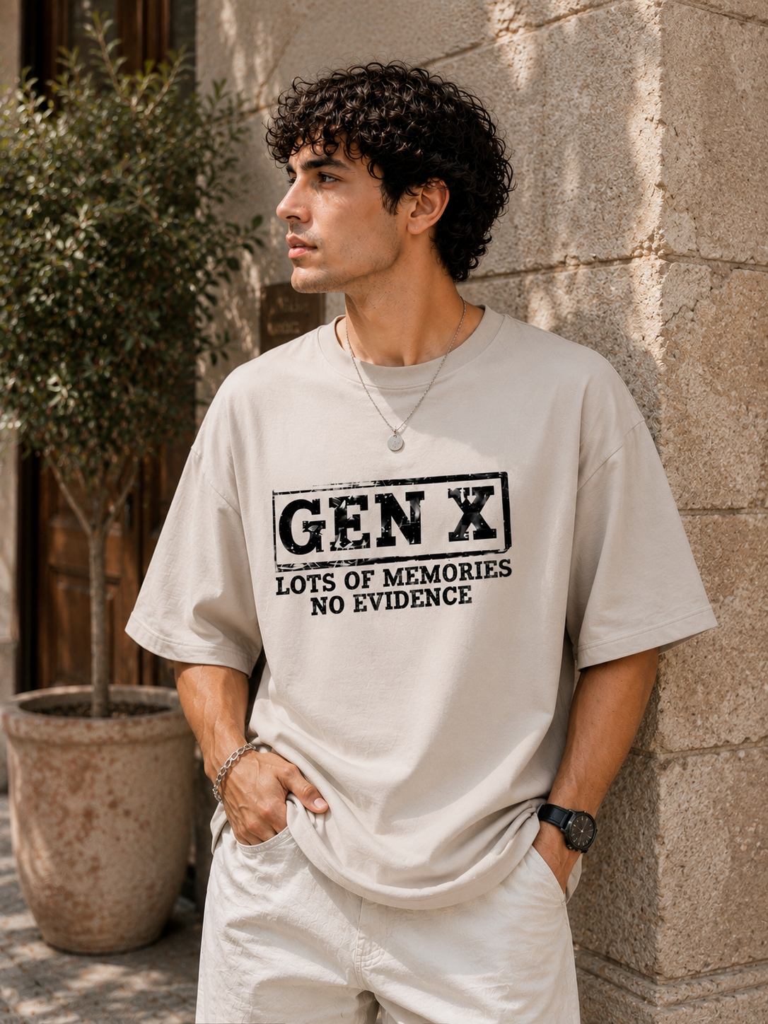 “GEN X – Lots of Memories, No Evidence” Unisex Terry Oversized Tee