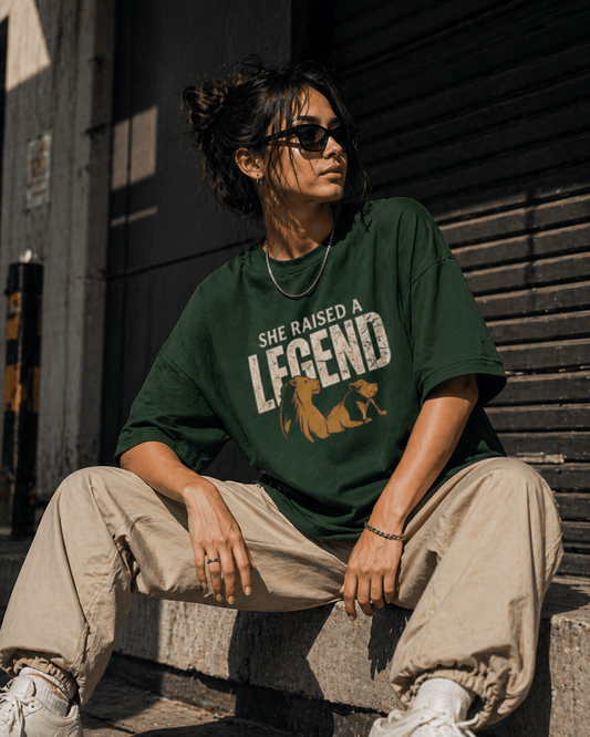 "She raised a legend" - Premium Unisex Terry Oversized Tee