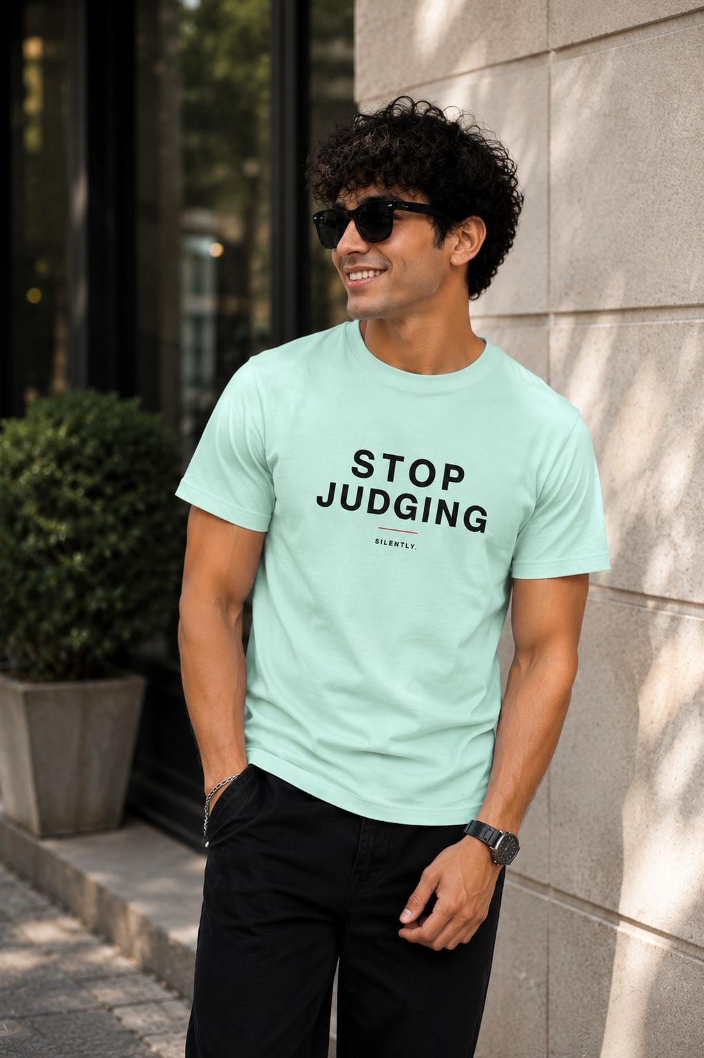 "Stop Judging" - Unisex Stretch T-shirt