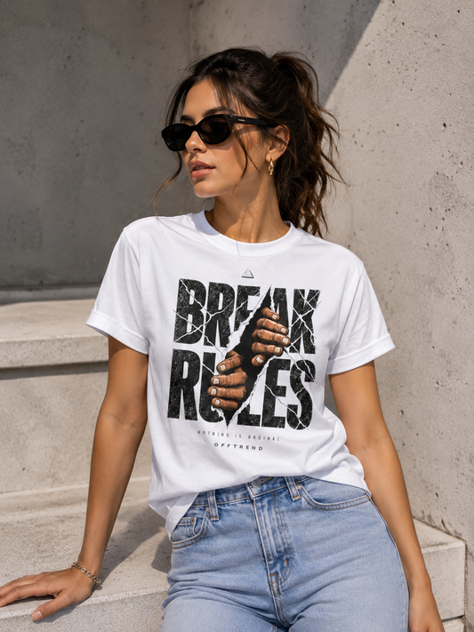 “BREAK RULES” - Unisex Premium Supima T-Shirt