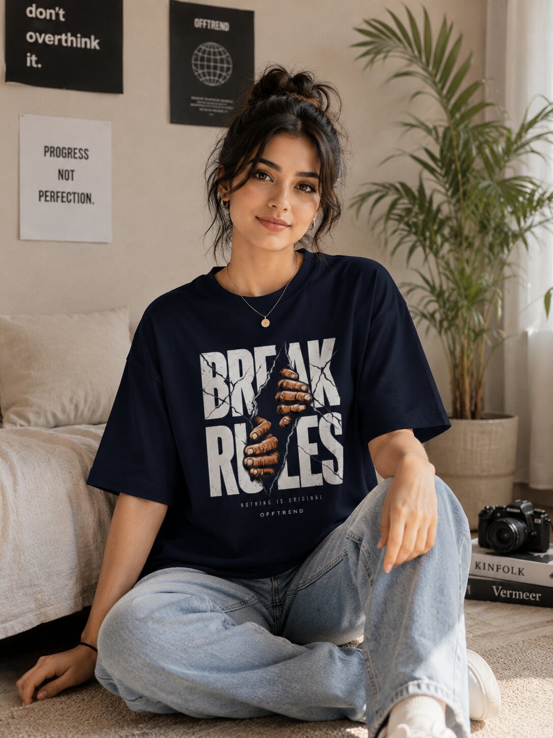 “BREAK RULES” - Premium Unisex Terry Oversized Tee