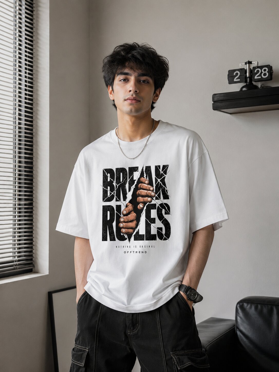 “BREAK RULES” - Premium Unisex Terry Oversized Tee