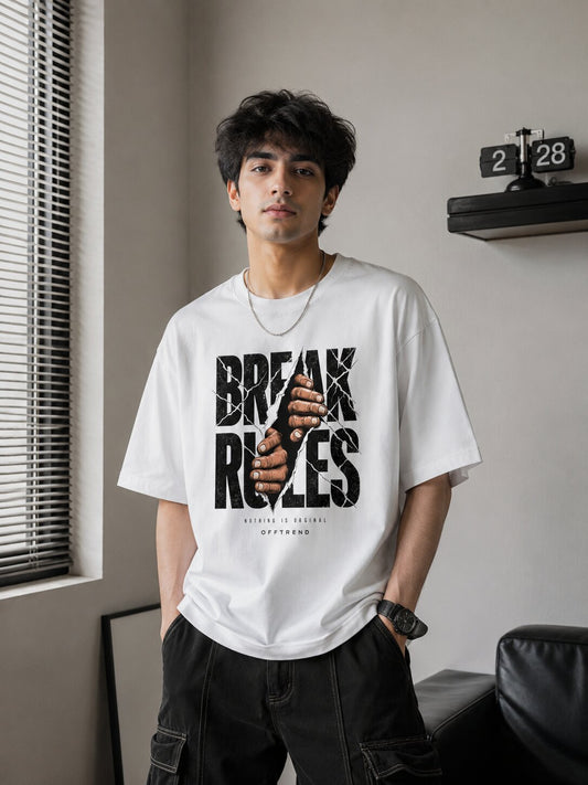 “BREAK RULES” - Premium Unisex Terry Oversized Tee
