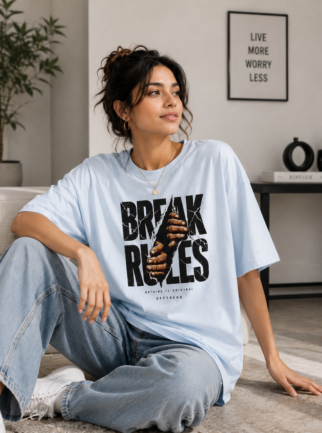 “BREAK RULES” - Premium Unisex Terry Oversized Tee