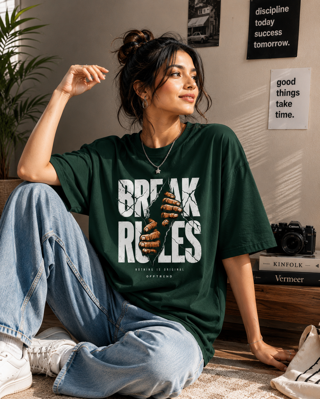 “BREAK RULES” - Premium Unisex Terry Oversized Tee