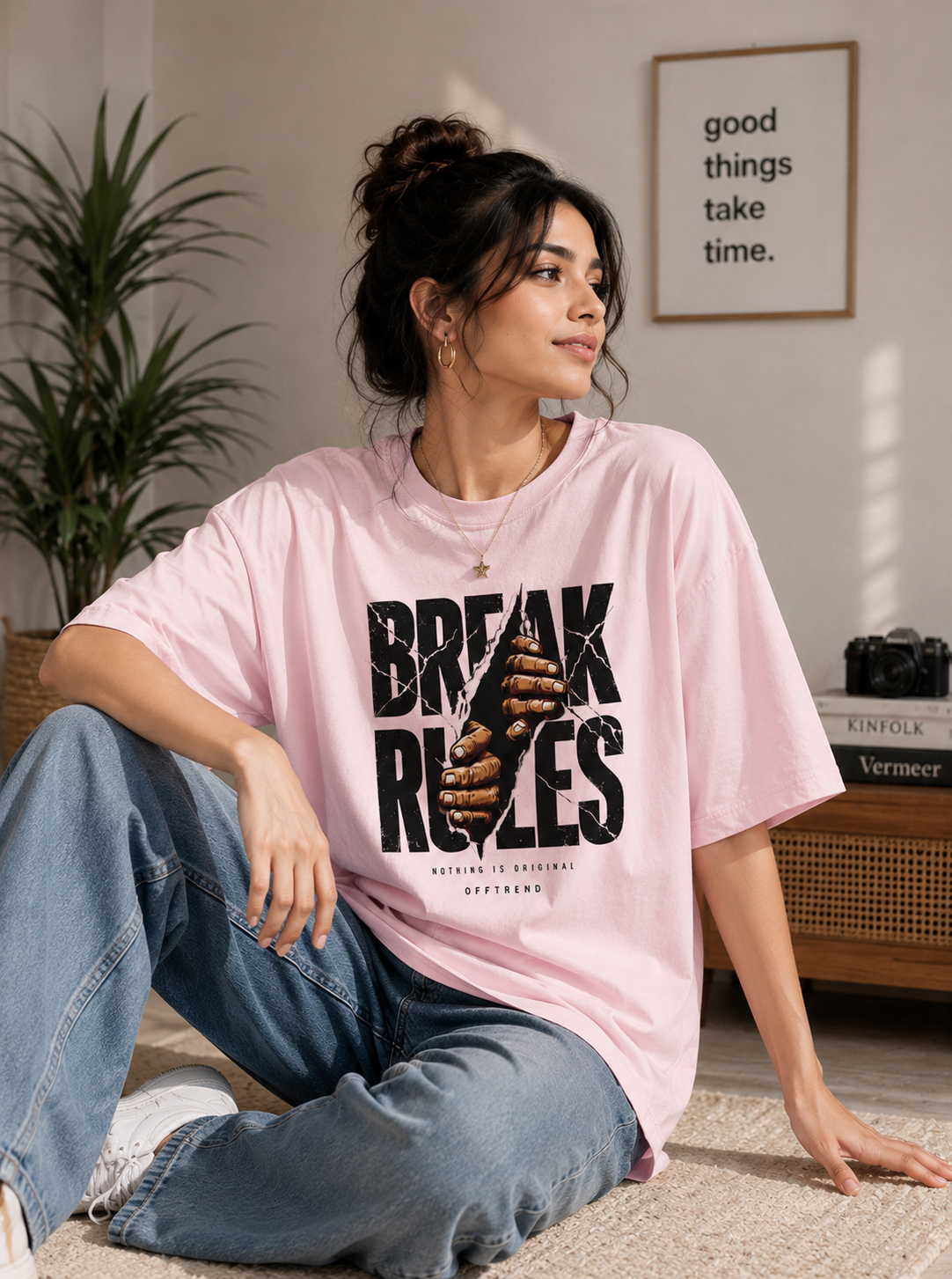 “BREAK RULES” - Premium Unisex Terry Oversized Tee