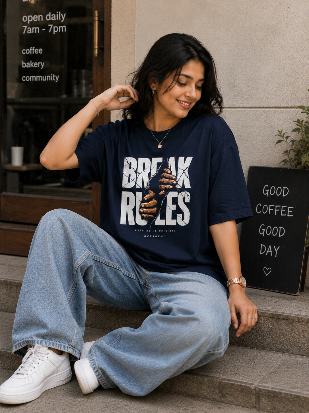 “BREAK RULES” - Premium Unisex Terry Oversized Tee
