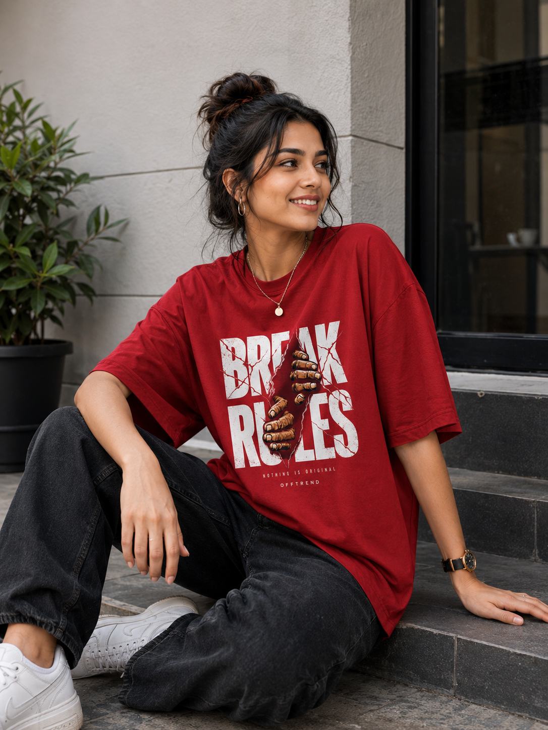 “BREAK RULES” - Premium Unisex Terry Oversized Tee
