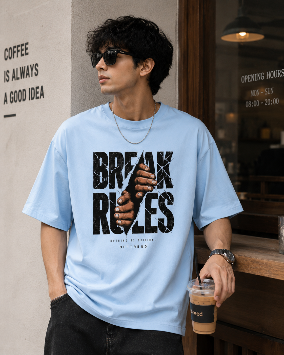 “BREAK RULES” - Premium Unisex Terry Oversized Tee