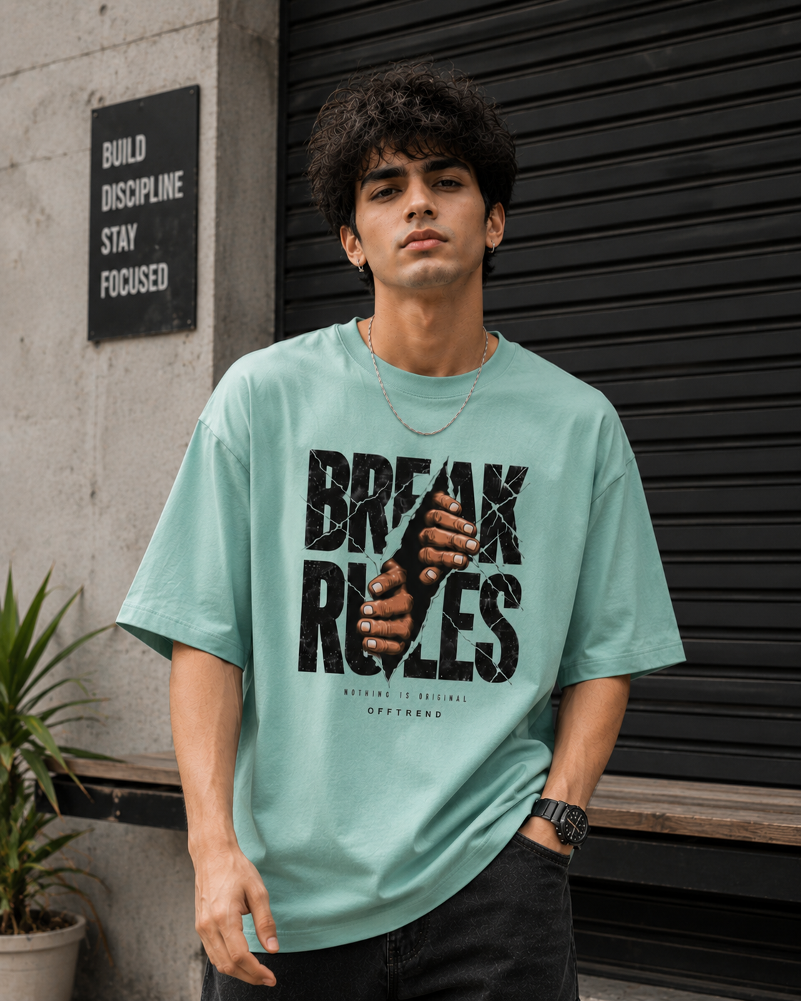 “BREAK RULES” - Premium Unisex Terry Oversized Tee