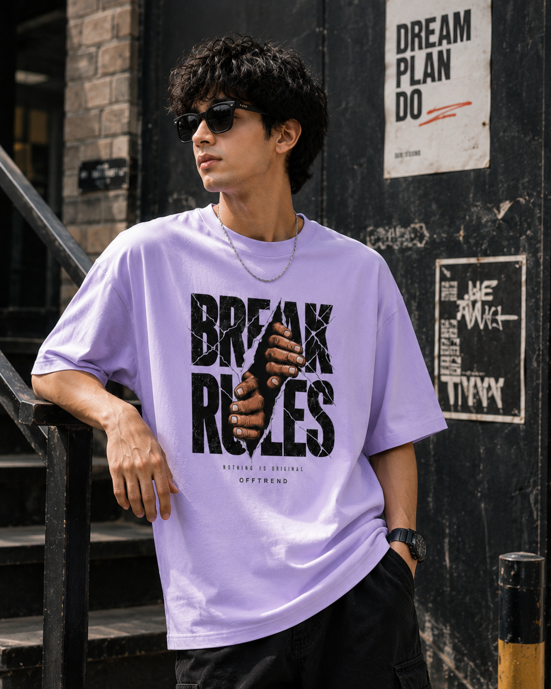 “BREAK RULES” - Premium Unisex Terry Oversized Tee