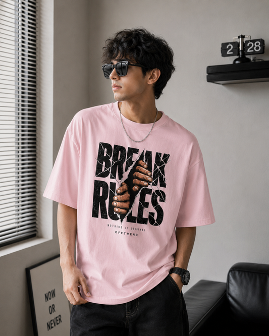 “BREAK RULES” - Premium Unisex Terry Oversized Tee