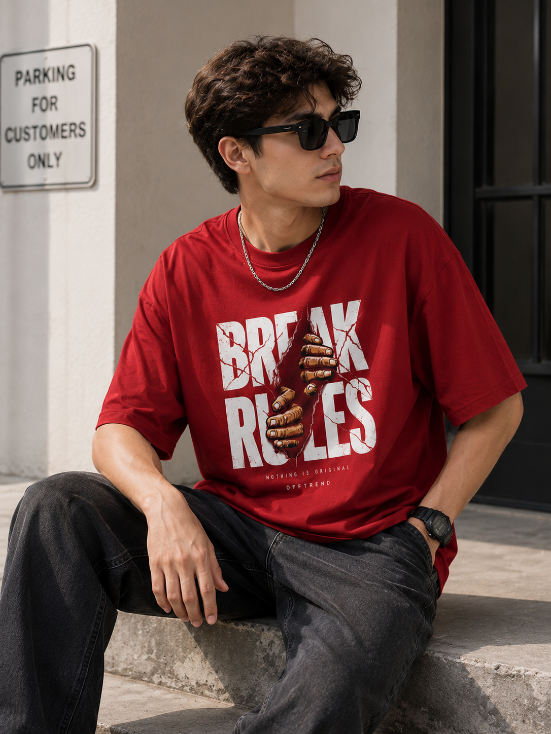 “BREAK RULES” - Premium Unisex Terry Oversized Tee
