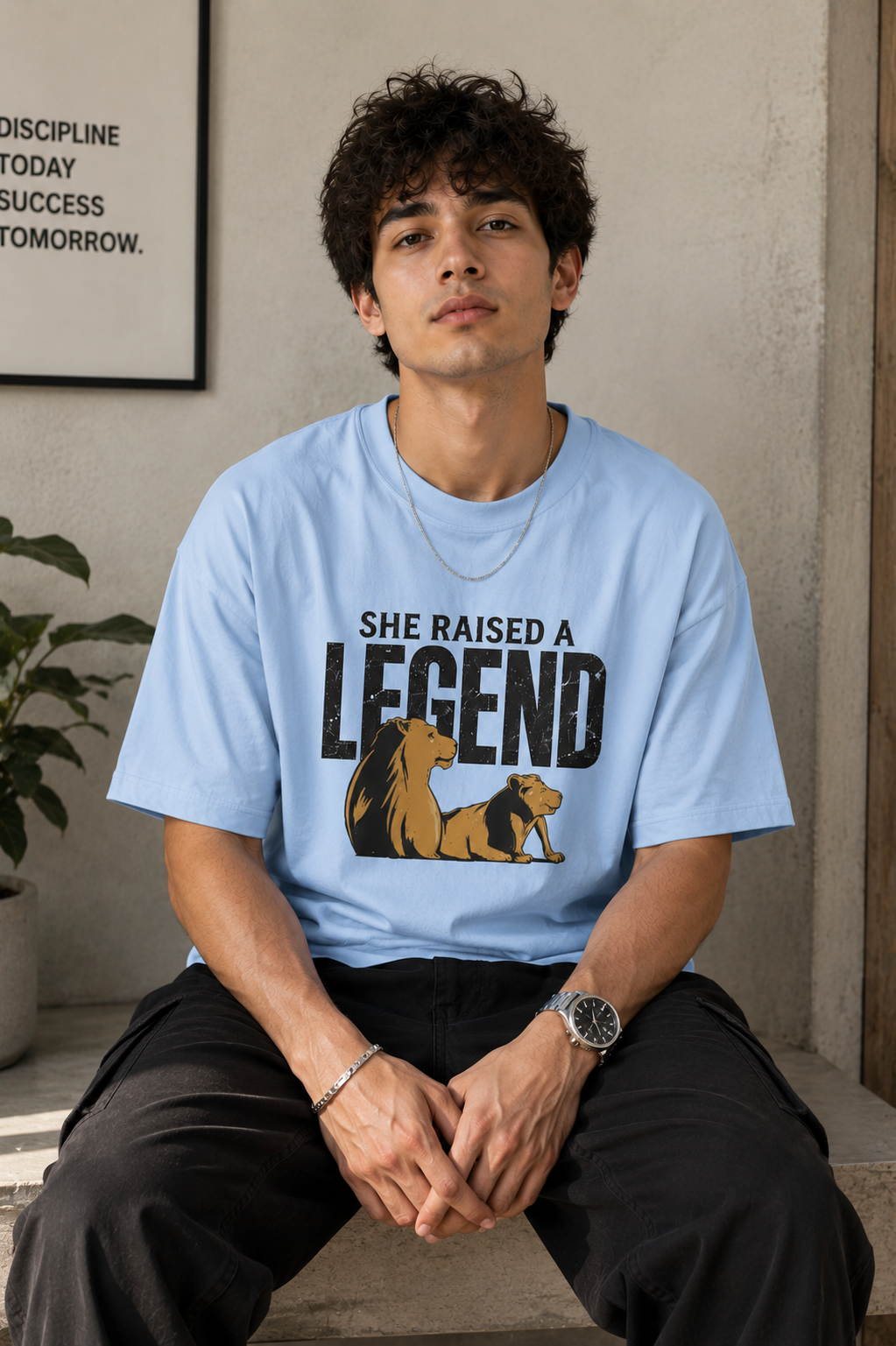 "She raised a legend" - Premium  Unisex Terry Oversized Tee