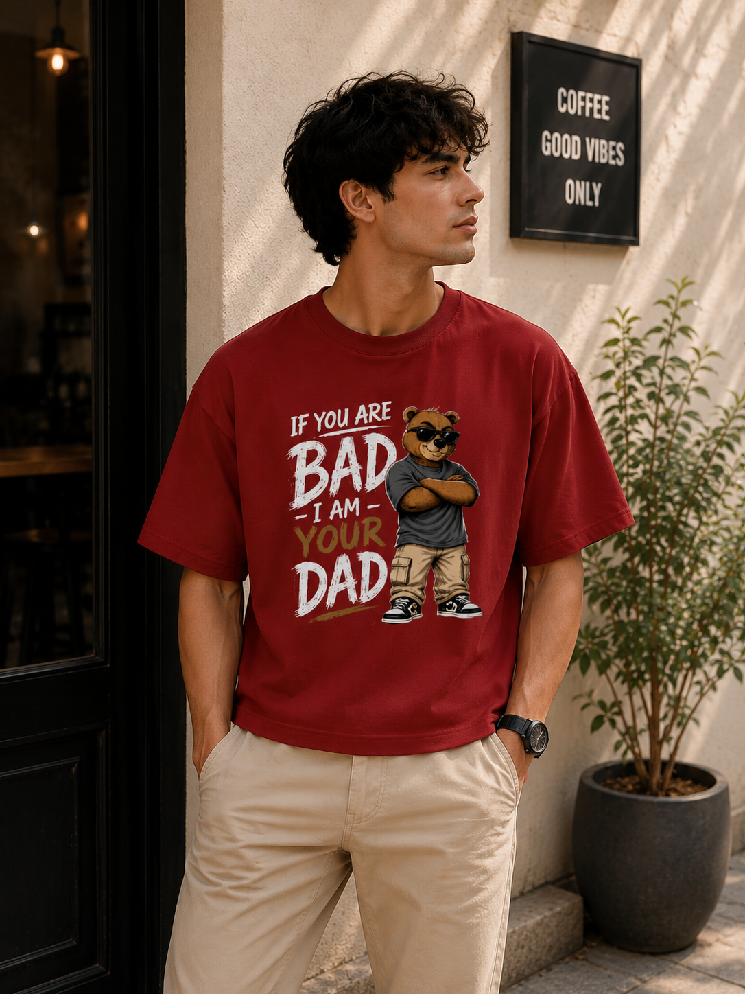 "If you are BAD, I am your DAD" - Unisex Premium Stretch T-shirt
