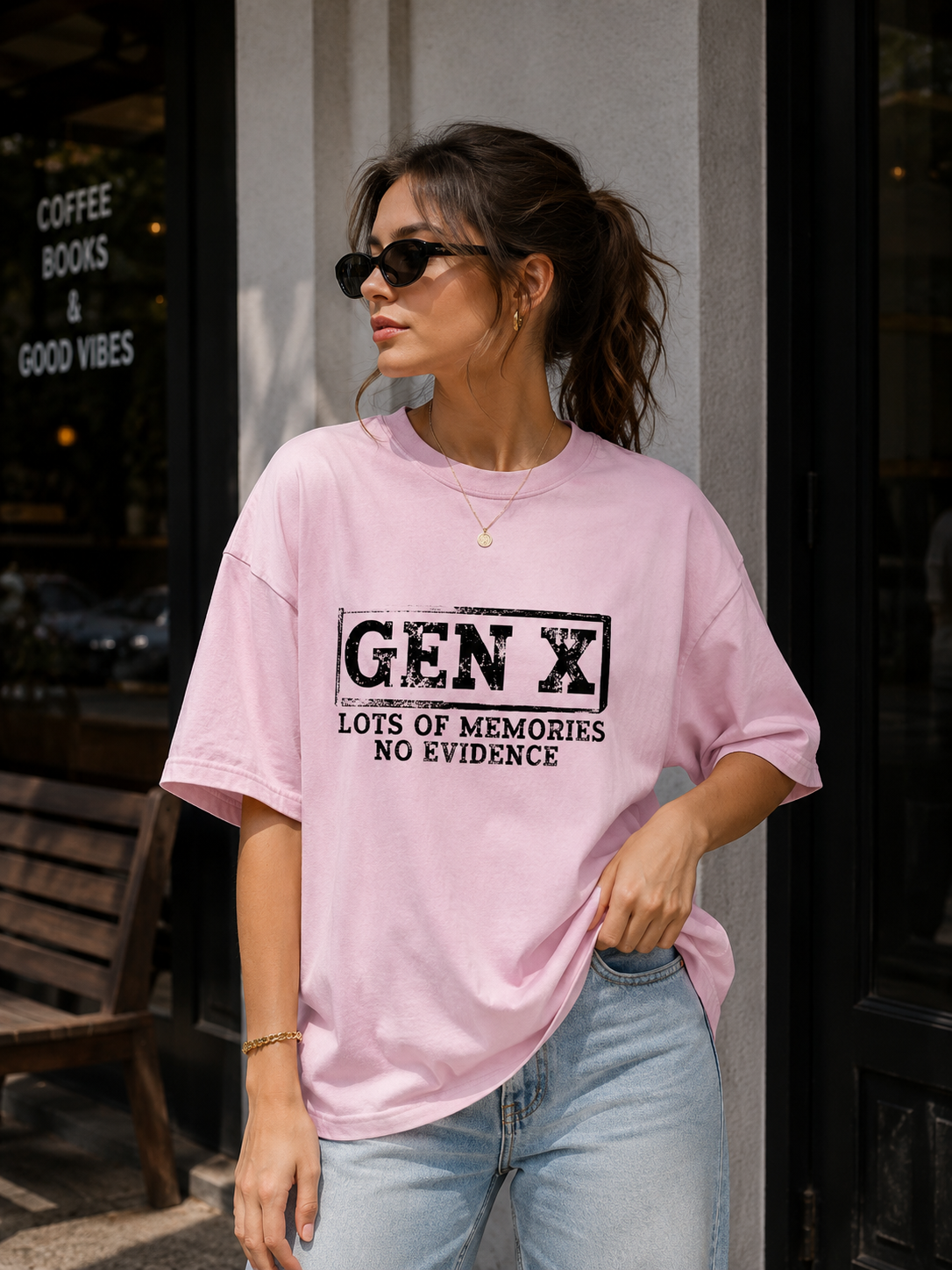 “GEN X – Lots of Memories, No Evidence” Unisex Terry Oversized Tee