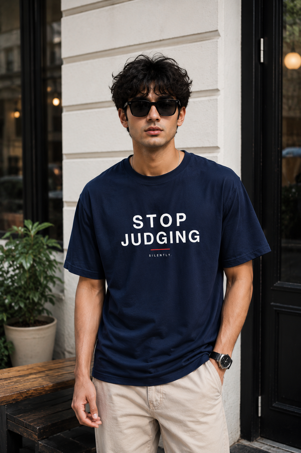 "Stop Judging" - Unisex Stretch T-shirt