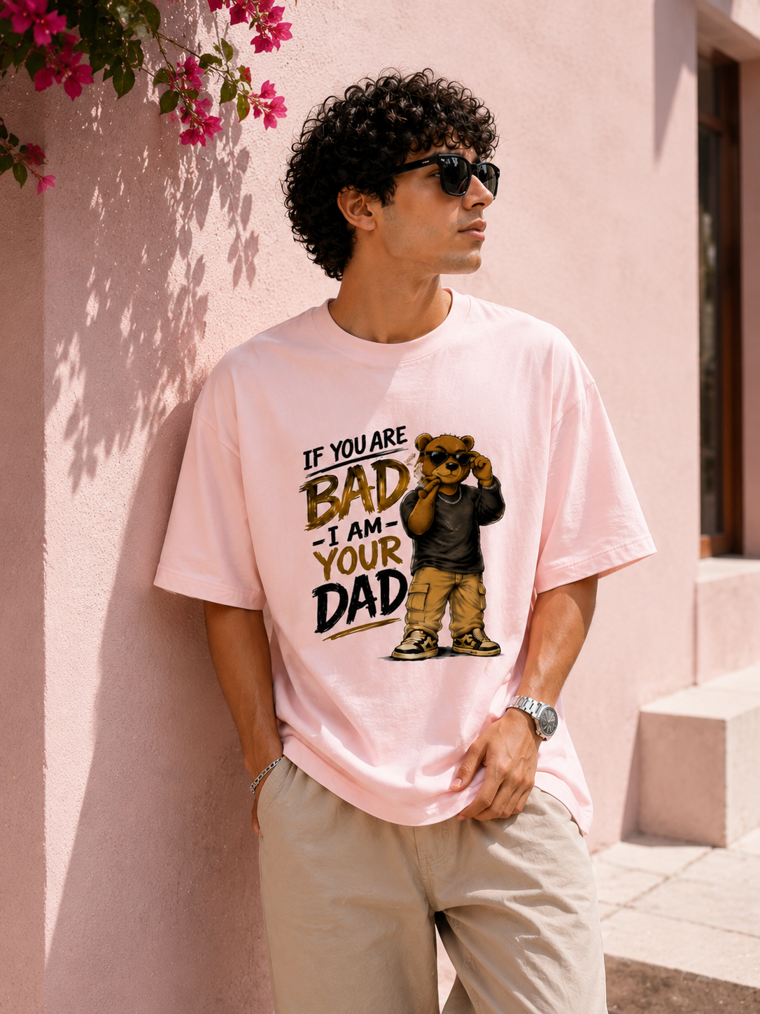 "If you are BAD, I am your DAD" - Unisex Premium Terry Oversized Tee