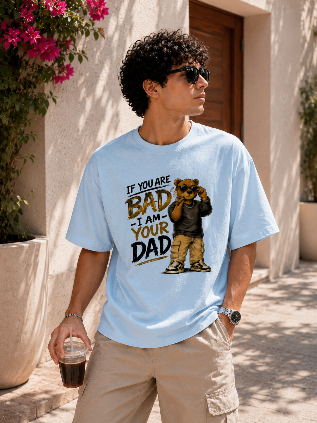 "If you are BAD, I am your DAD" - Unisex Premium Terry Oversized Tee