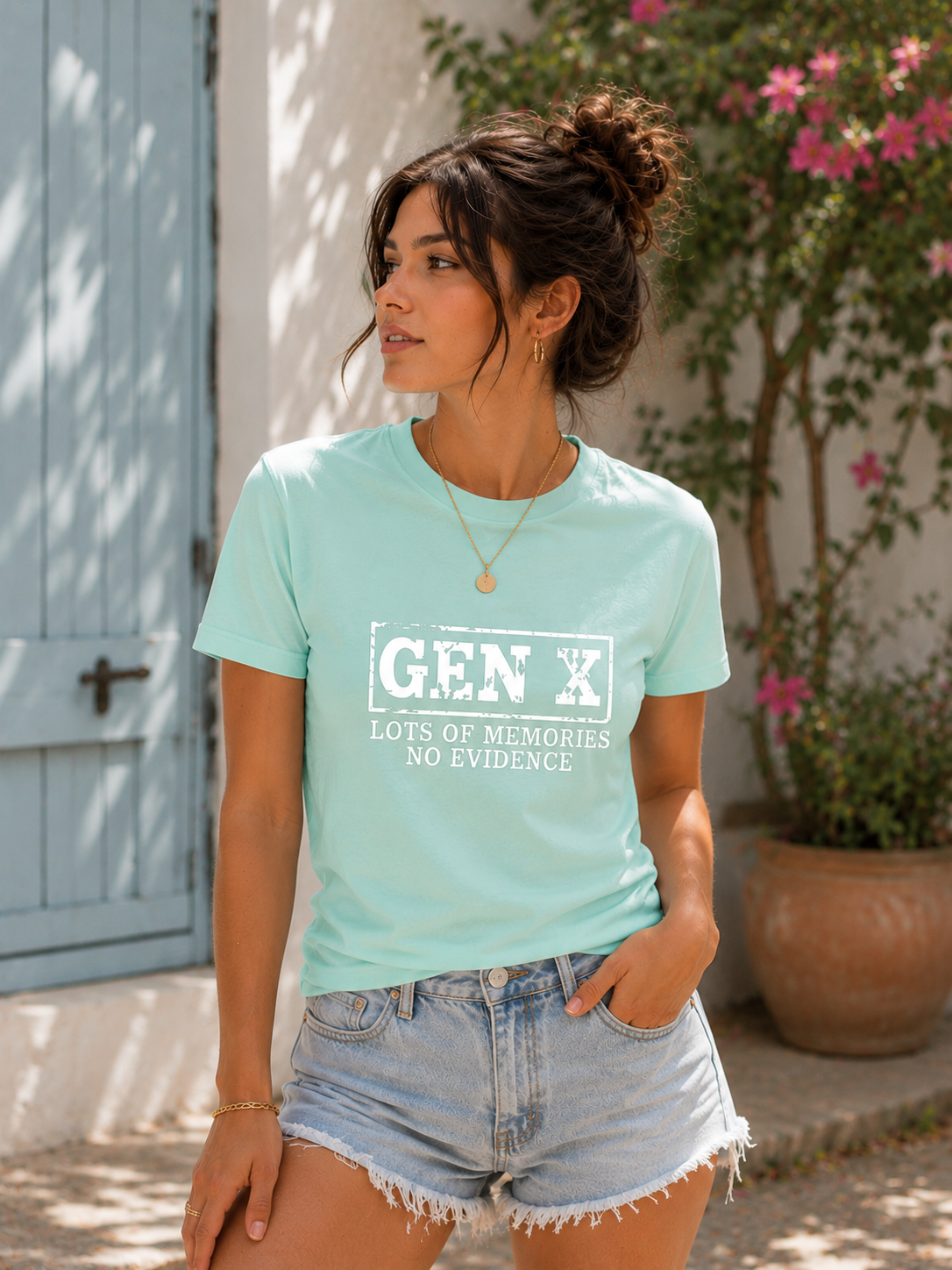 “GEN X – Lots of Memories, No Evidence” Premium unisex stretch T-shirt