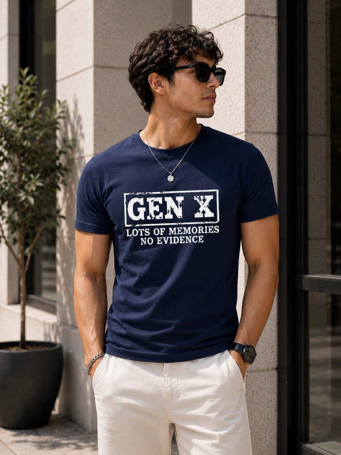 “GEN X – Lots of Memories, No Evidence” Premium unisex stretch T-shirt