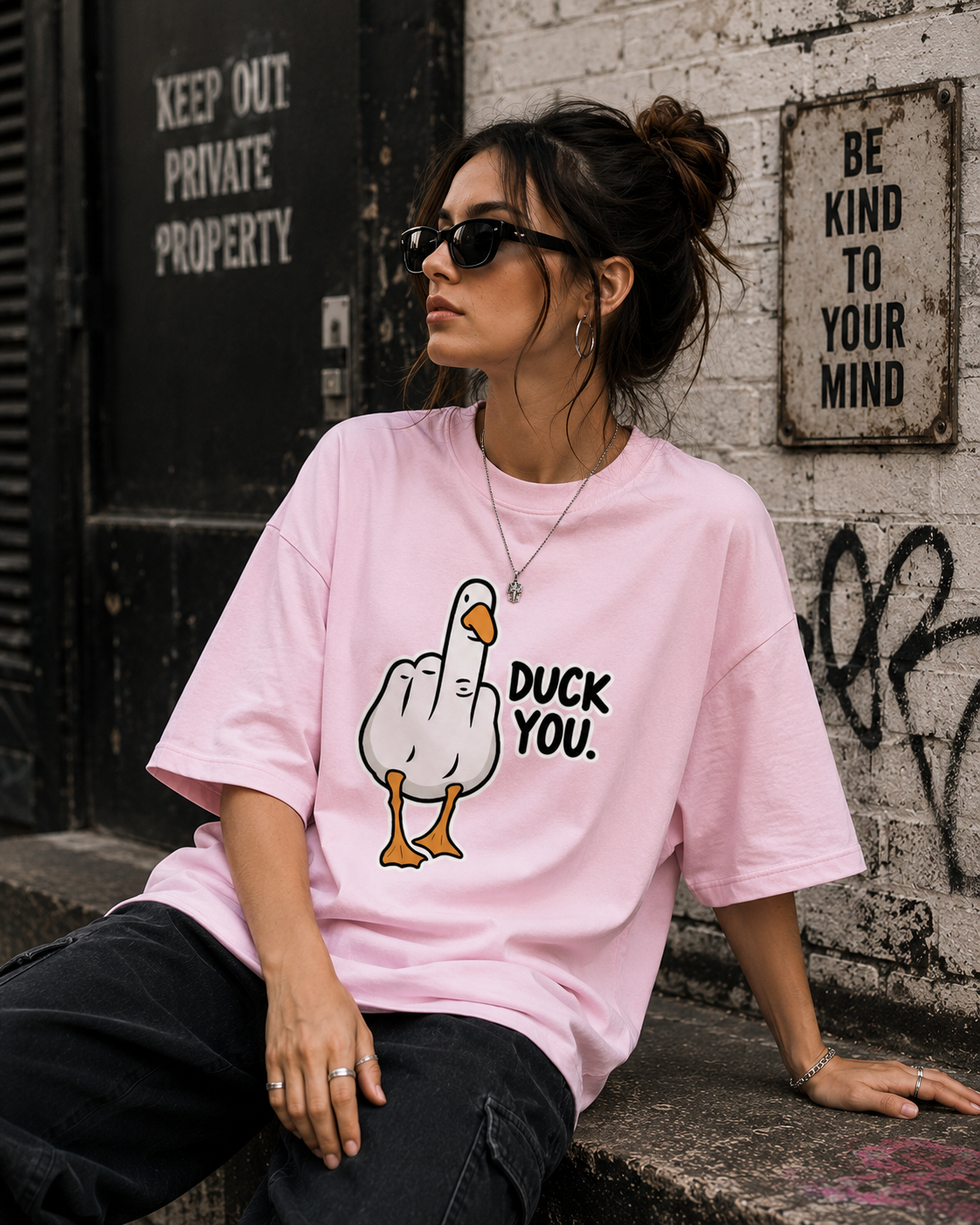 "Duck You" - Premium Unisex Terry Oversized Tee
