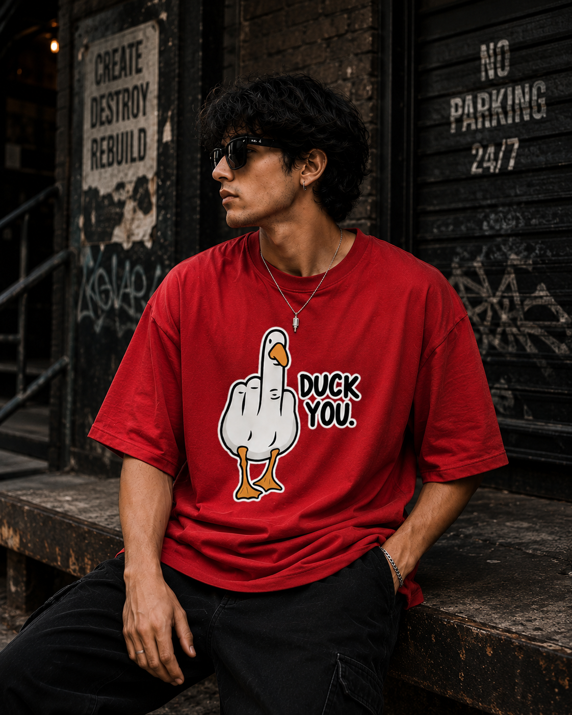 "Duck You" - Premium Unisex Terry Oversized Tee