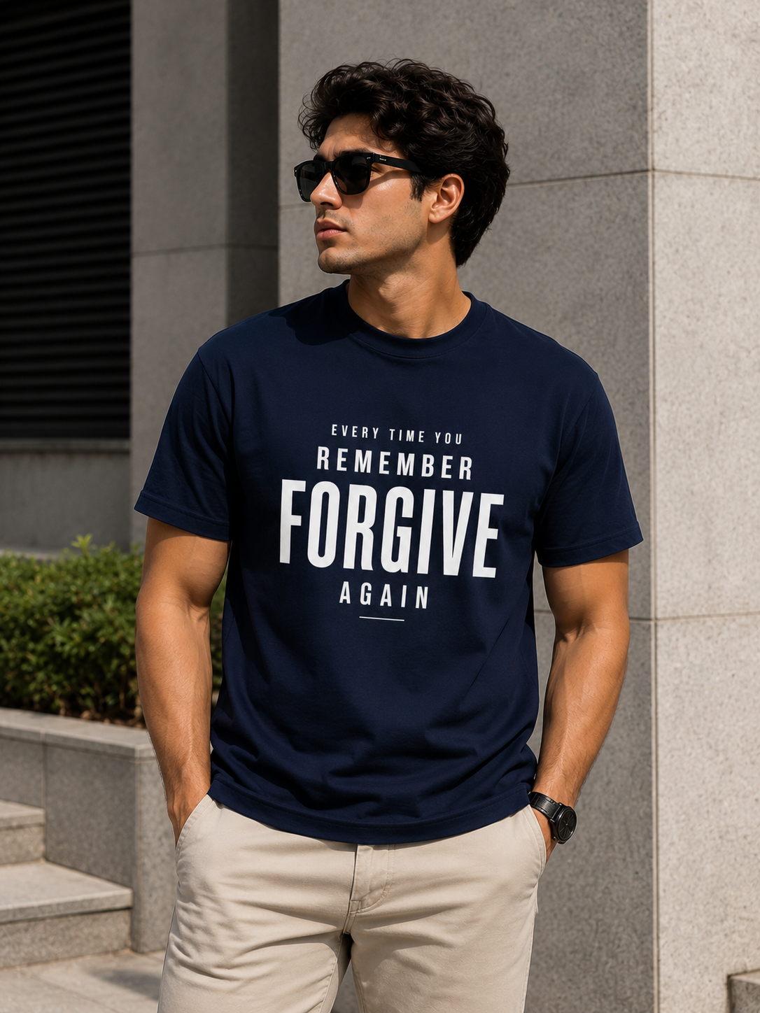 "Every Time You Remember, Forgive Again" - Premium Unisex Stretch T-shirt