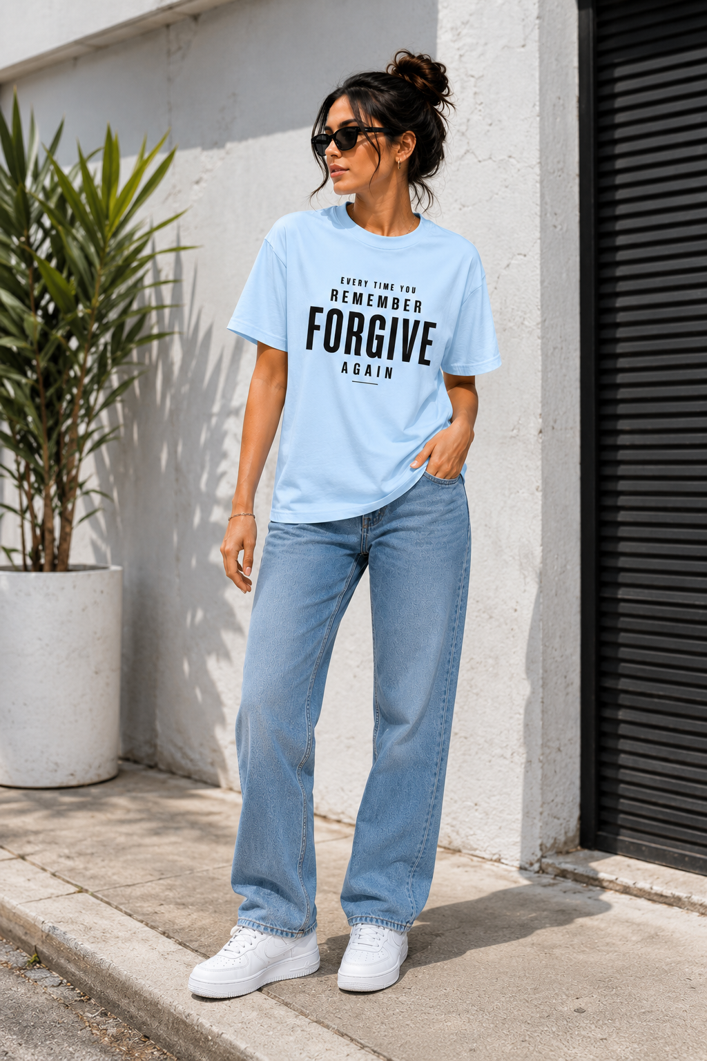 "Every Time You Remember, Forgive Again" - Premium Unisex Stretch T-shirt