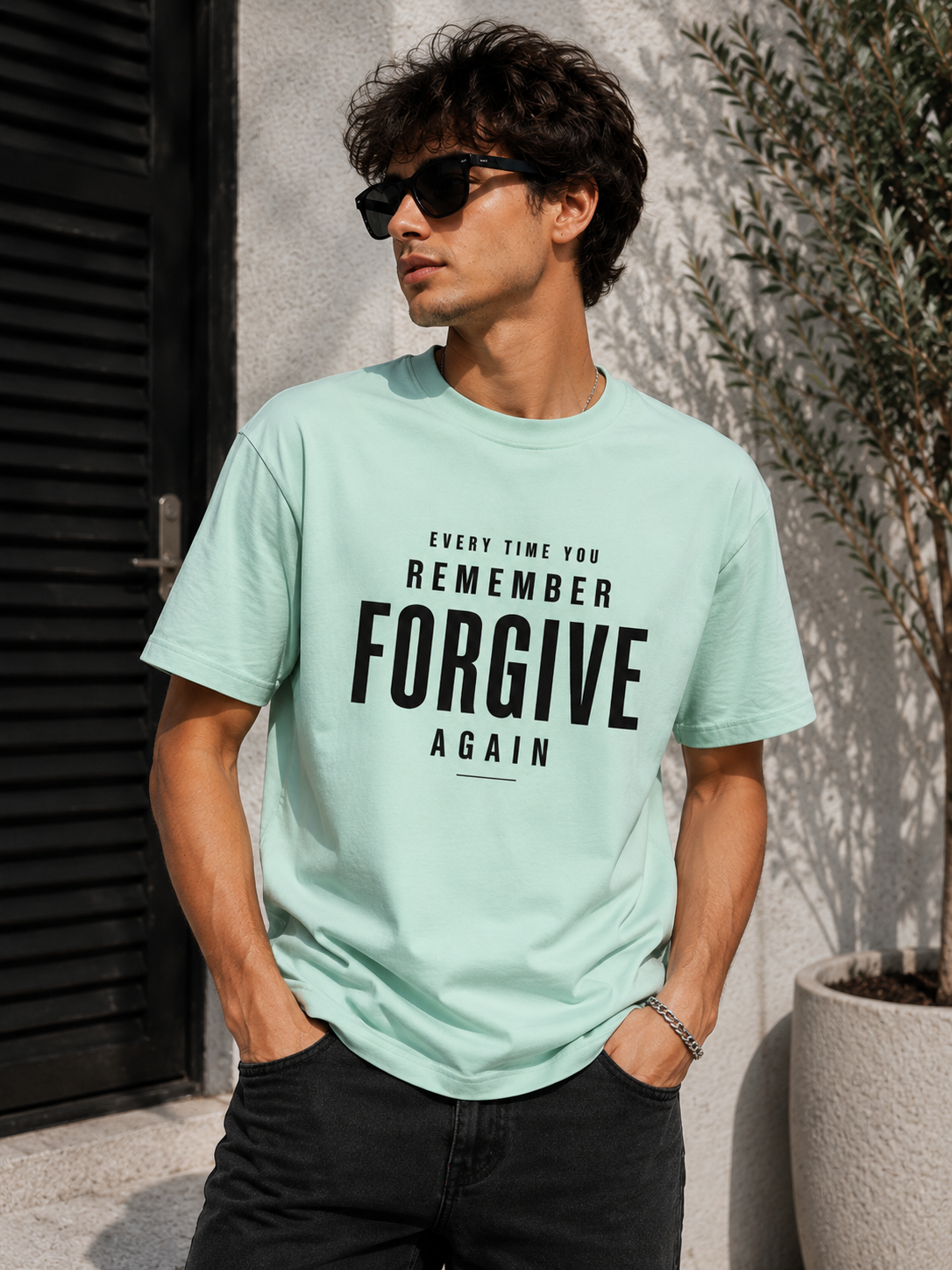 "Every Time You Remember, Forgive Again" - Premium Unisex Stretch T-shirt