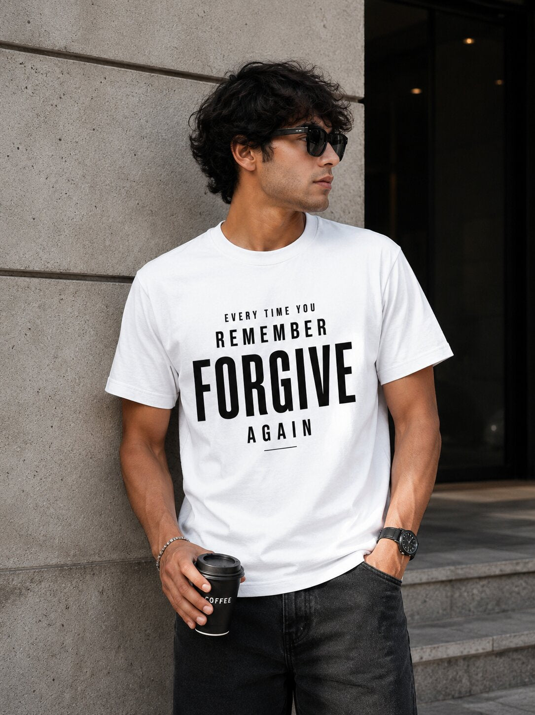 "Every Time You Remember, Forgive Again" - Premium Unisex Stretch T-shirt