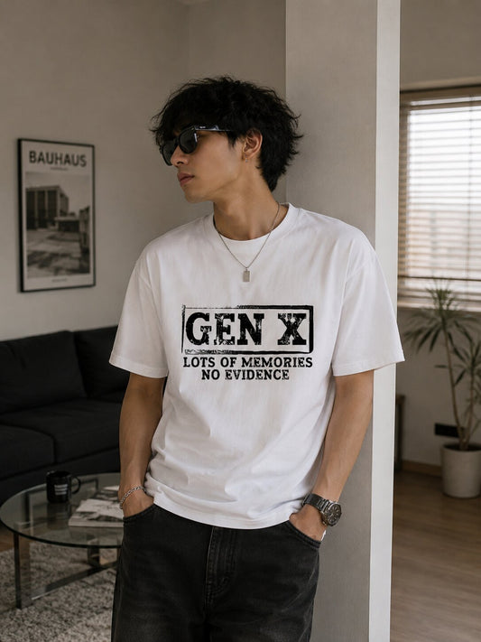 “GEN X – Lots of Memories, No Evidence” - Unisex Stretch T-shirt