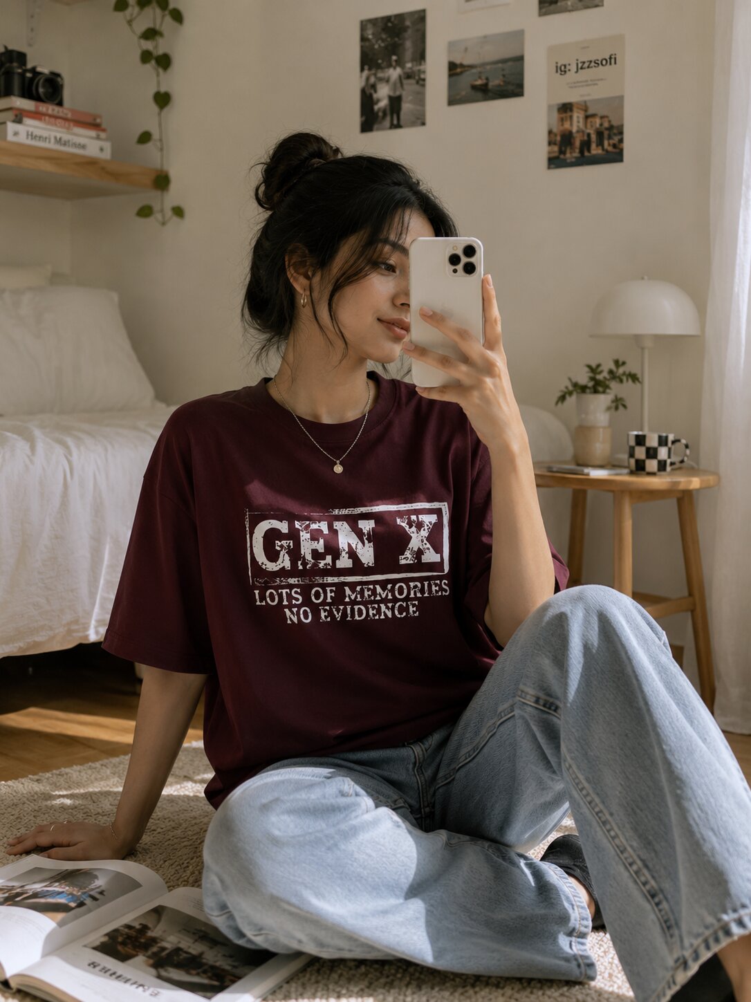 “GEN X – Lots of Memories, No Evidence” Unisex Terry Oversized Tee
