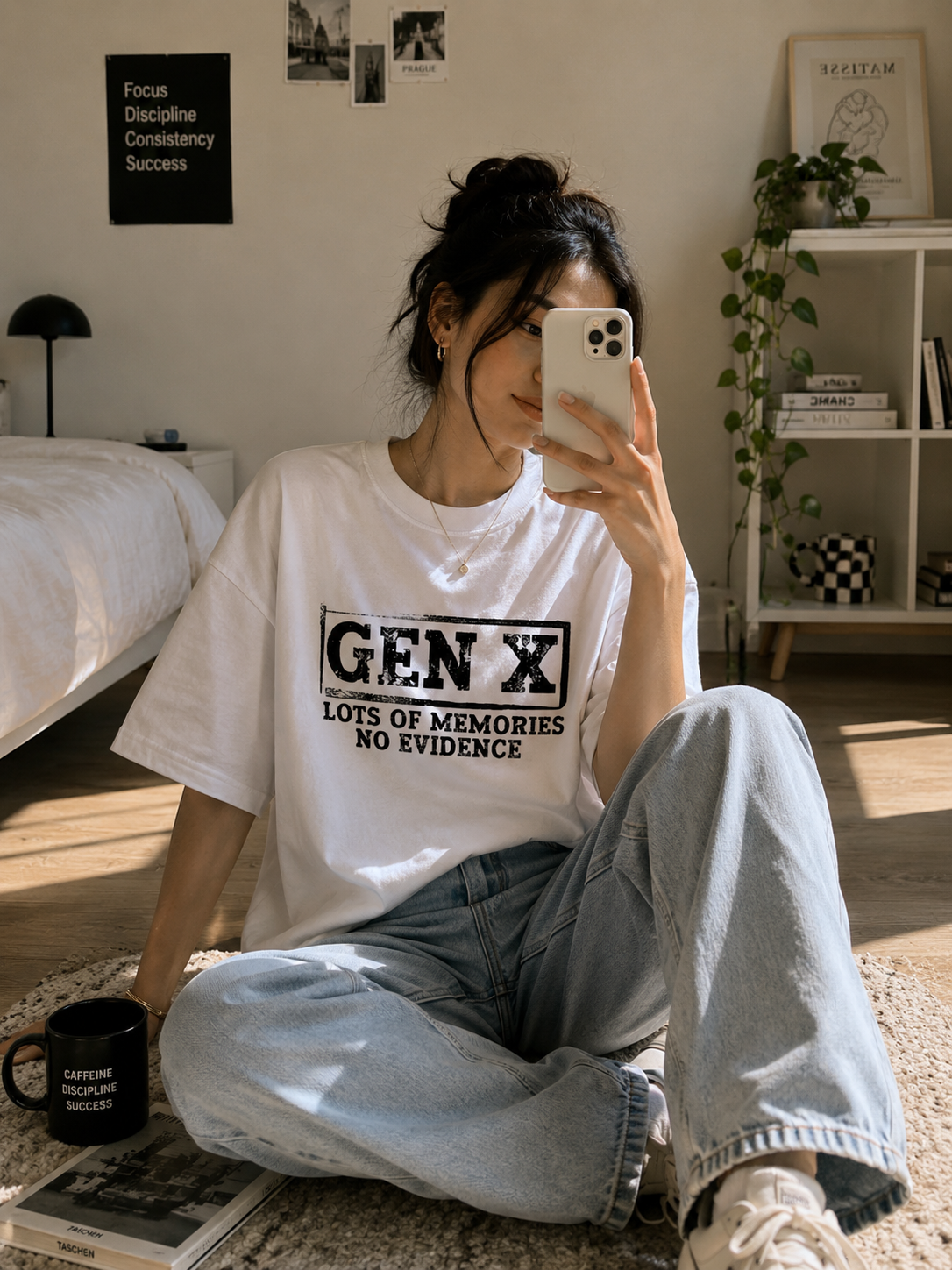 “GEN X – Lots of Memories, No Evidence” Unisex Terry Oversized Tee