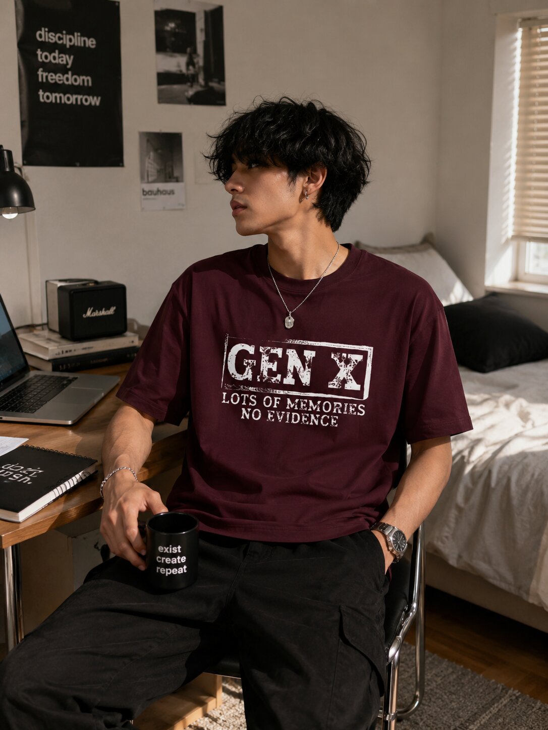 “GEN X – Lots of Memories, No Evidence” Unisex Terry Oversized Tee