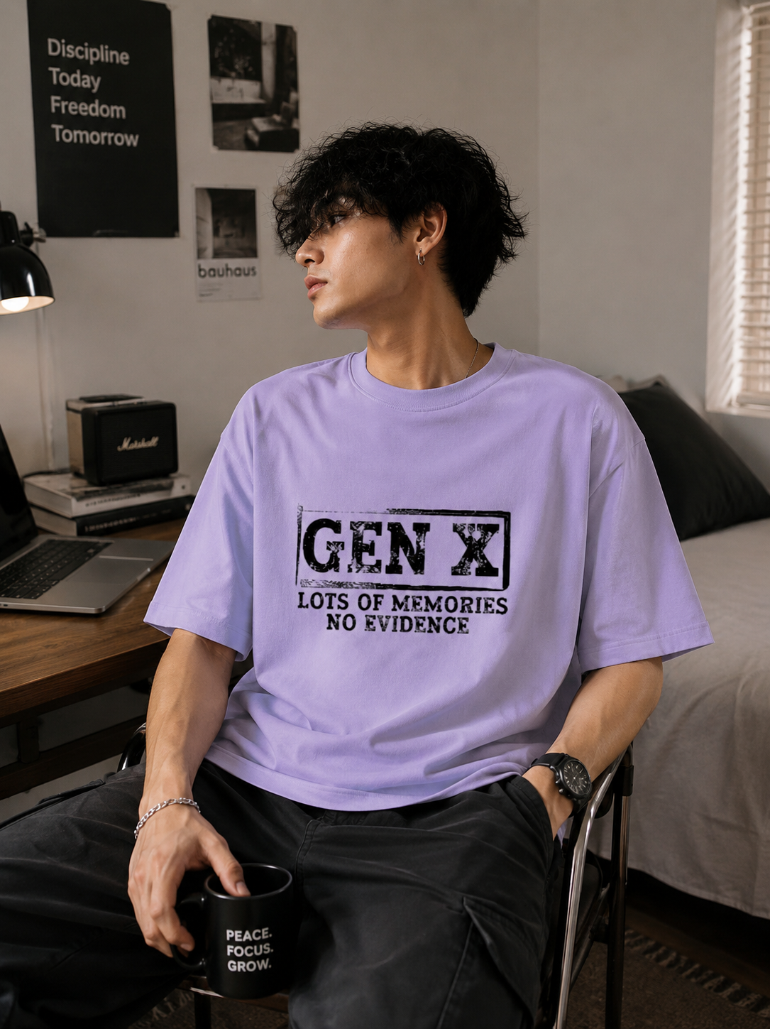 “GEN X – Lots of Memories, No Evidence” Unisex Terry Oversized Tee