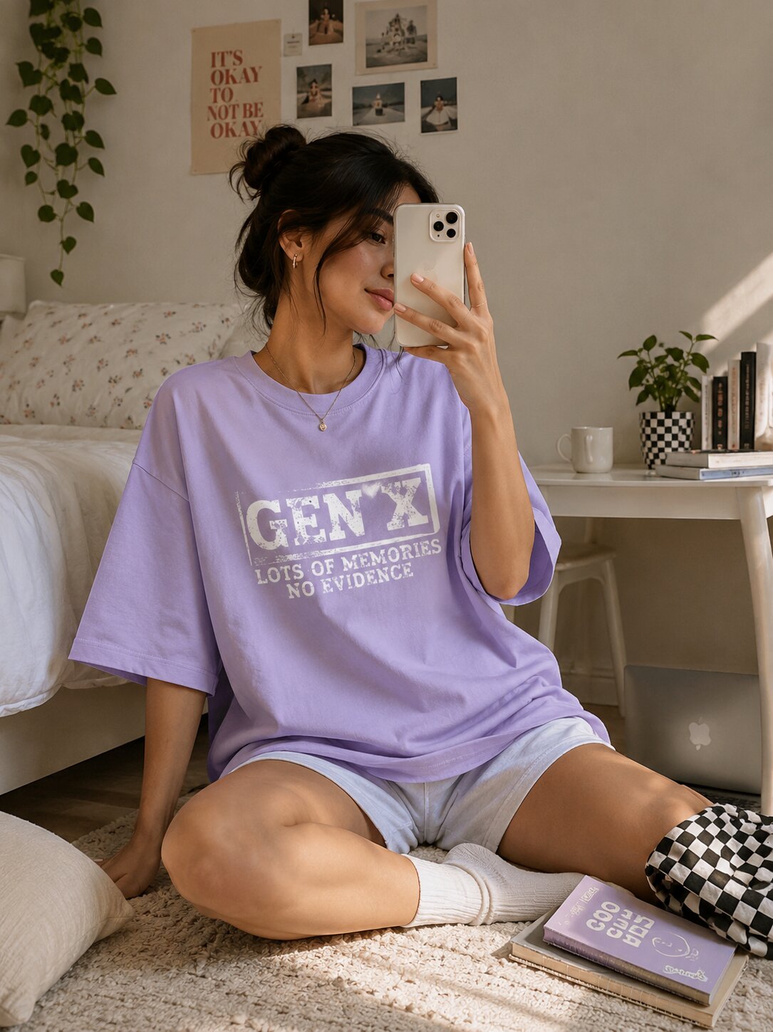 “GEN X – Lots of Memories, No Evidence” Unisex Terry Oversized Tee