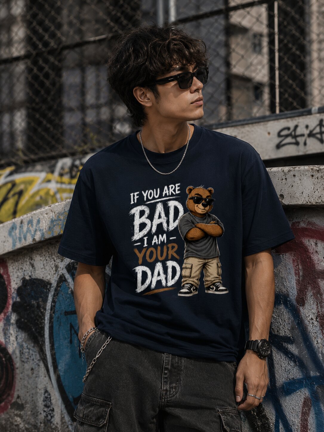 "If you are BAD, I am your DAD" - Unisex Premium Terry Oversized Tee
