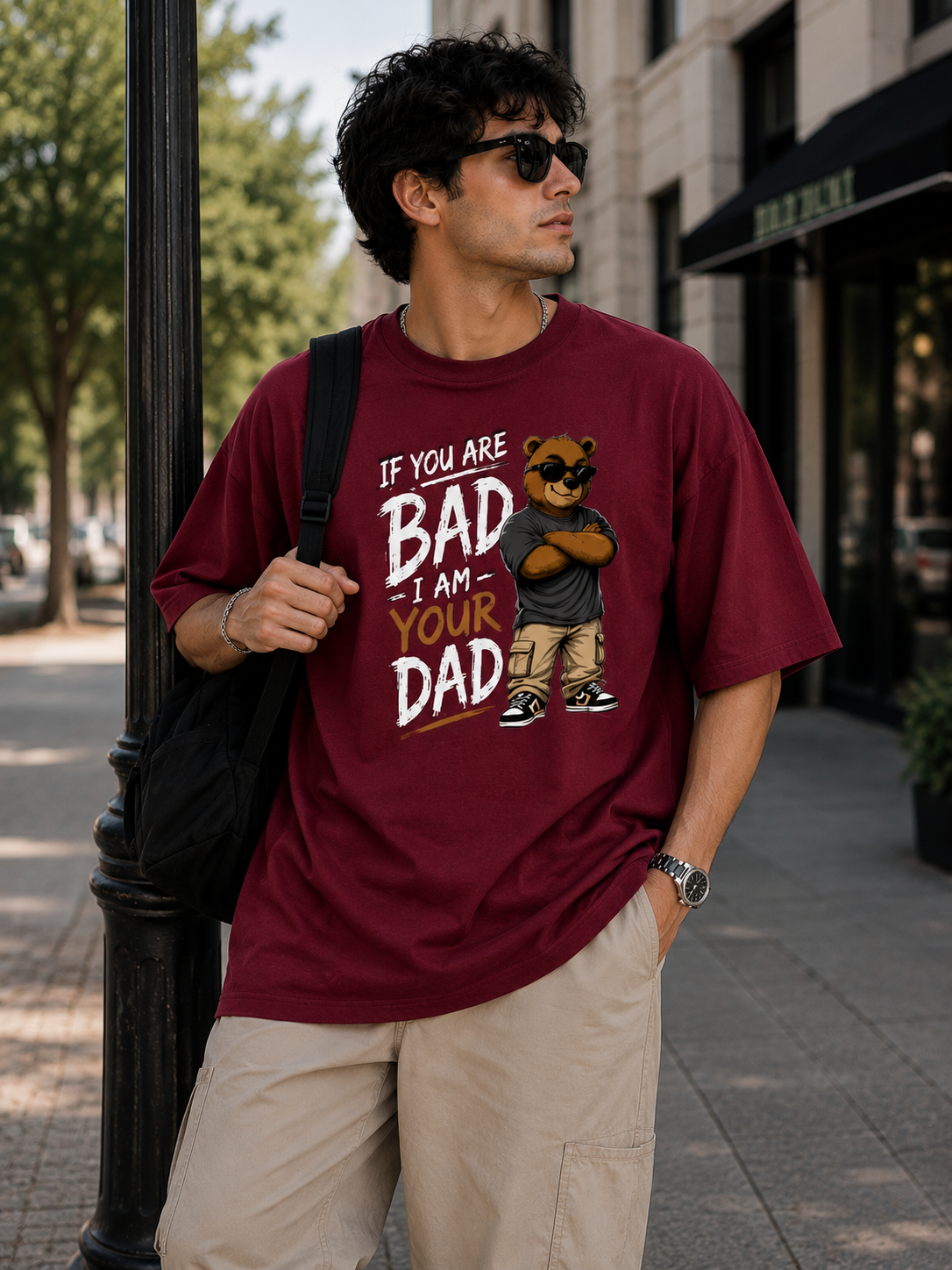 "If you are BAD, I am your DAD" - Unisex Premium Terry Oversized Tee