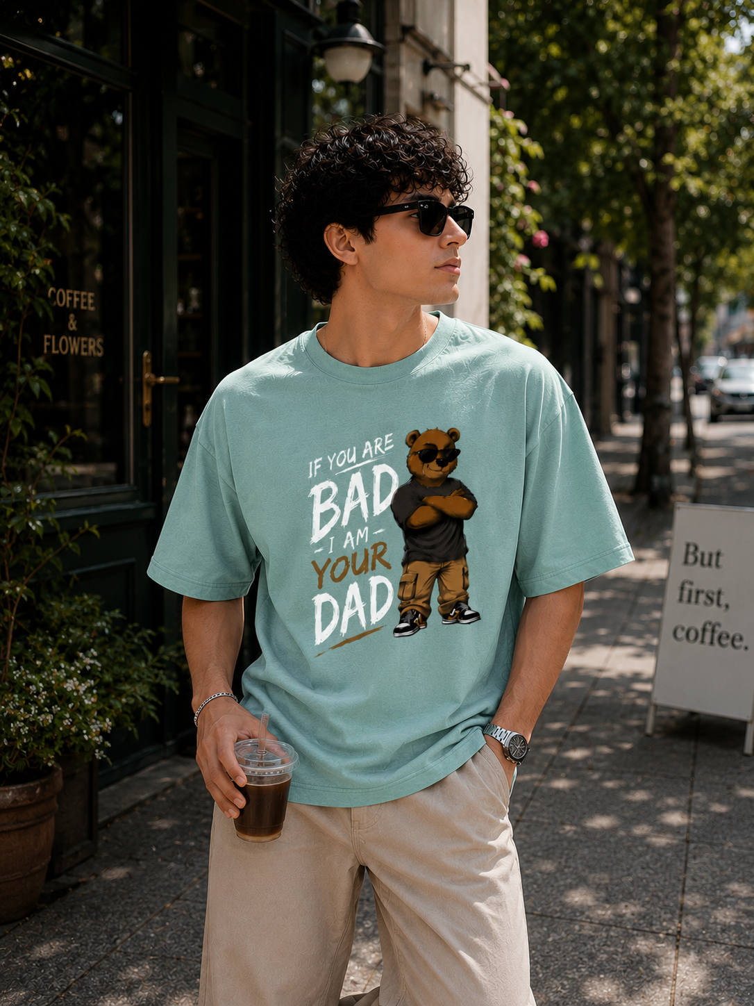 "If you are BAD, I am your DAD" - Unisex Premium Terry Oversized Tee