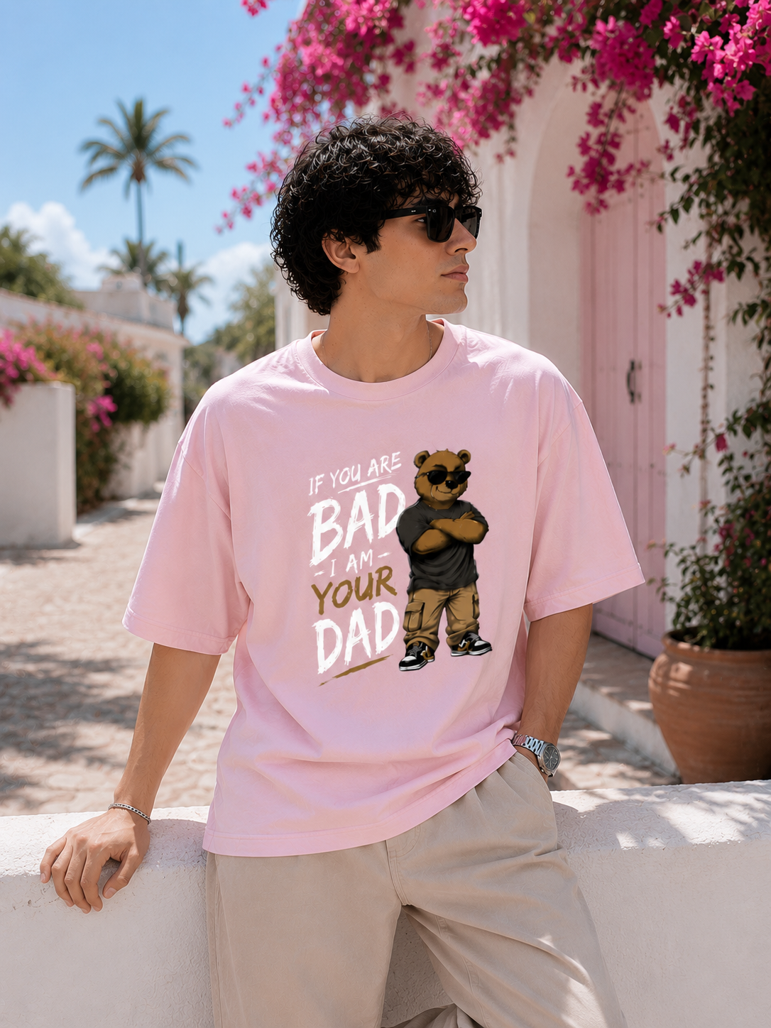 "If you are BAD, I am your DAD" - Unisex Premium Terry Oversized Tee