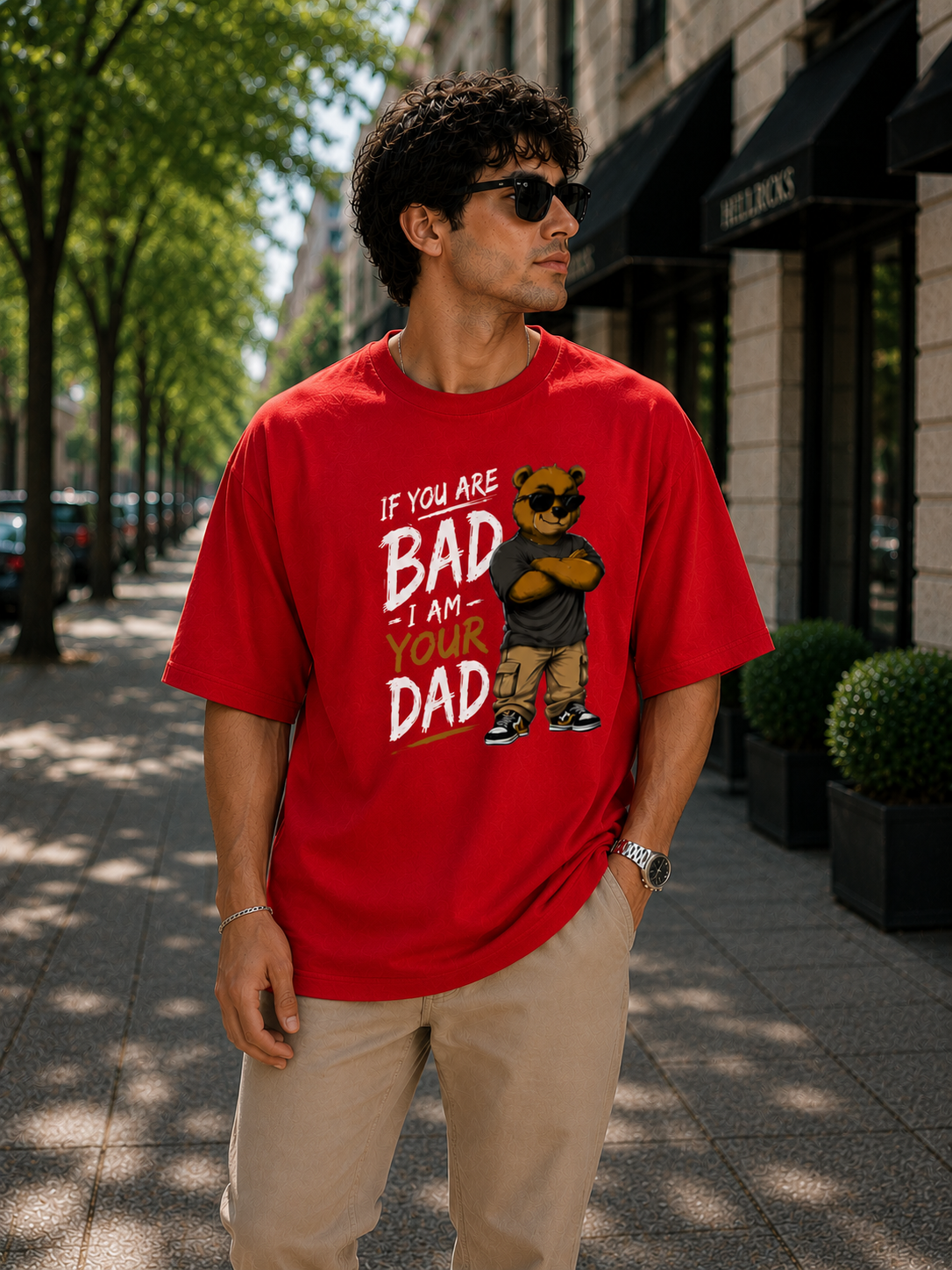 "If you are BAD, I am your DAD" - Unisex Premium Terry Oversized Tee