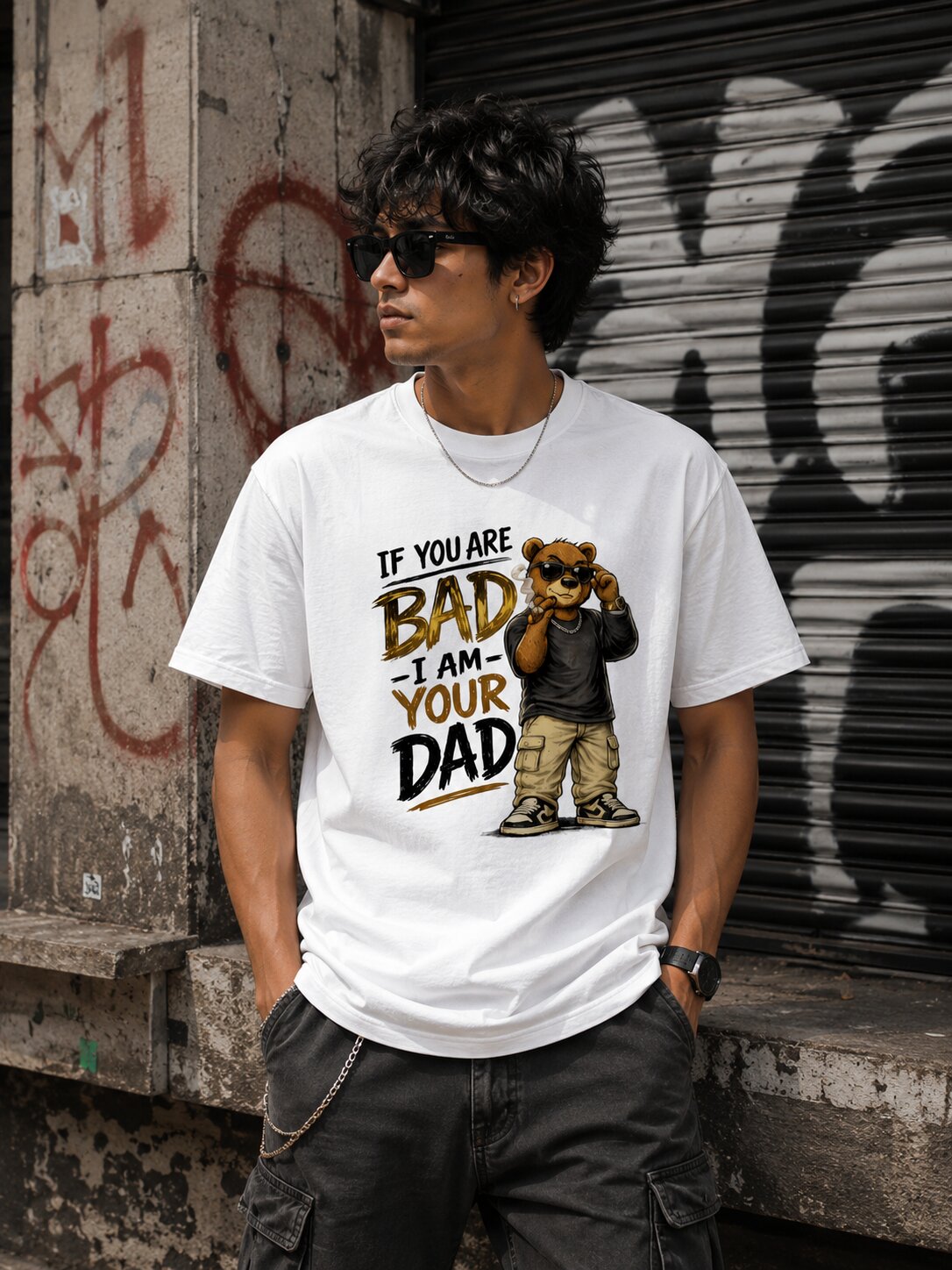 "If you are BAD, I am your DAD" - Unisex Premium Stretch T-shirt