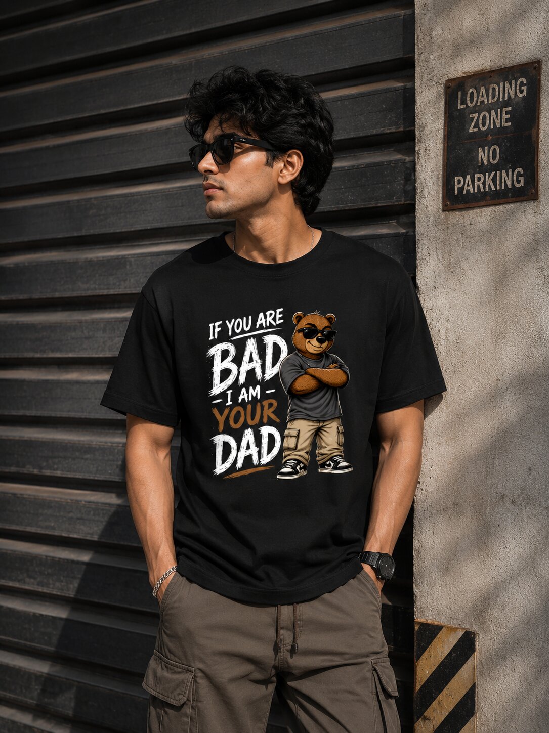 "If you are BAD, I am your DAD" - Unisex Premium Terry Oversized Tee