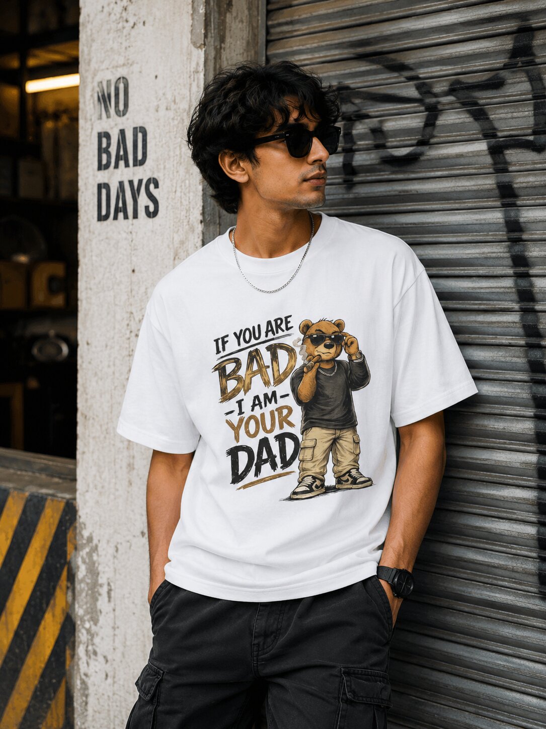 "If you are BAD, I am your DAD" - Unisex Premium Terry Oversized Tee