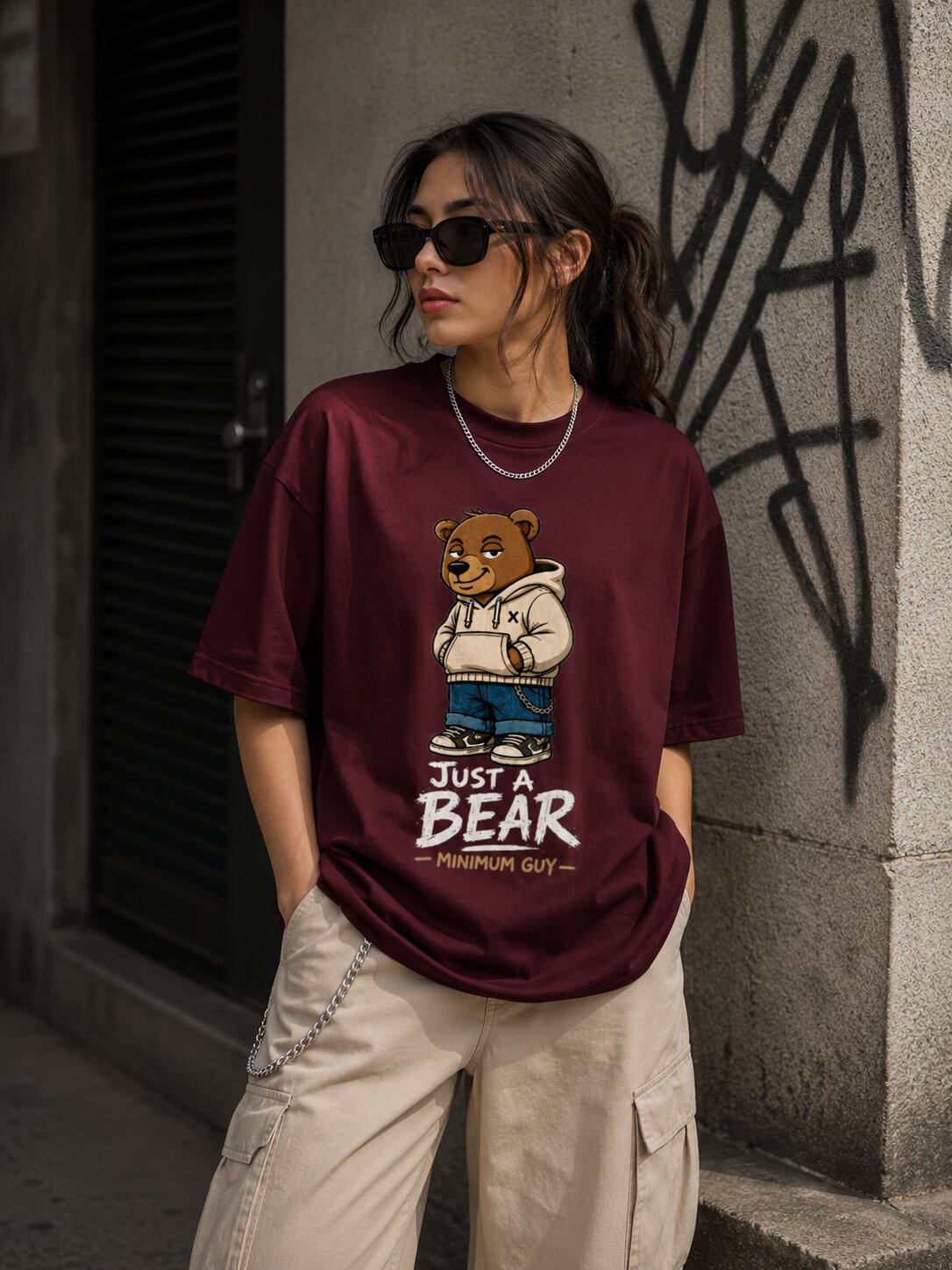 “Just a Bear” - Unisex Premium Terry Oversized Tee