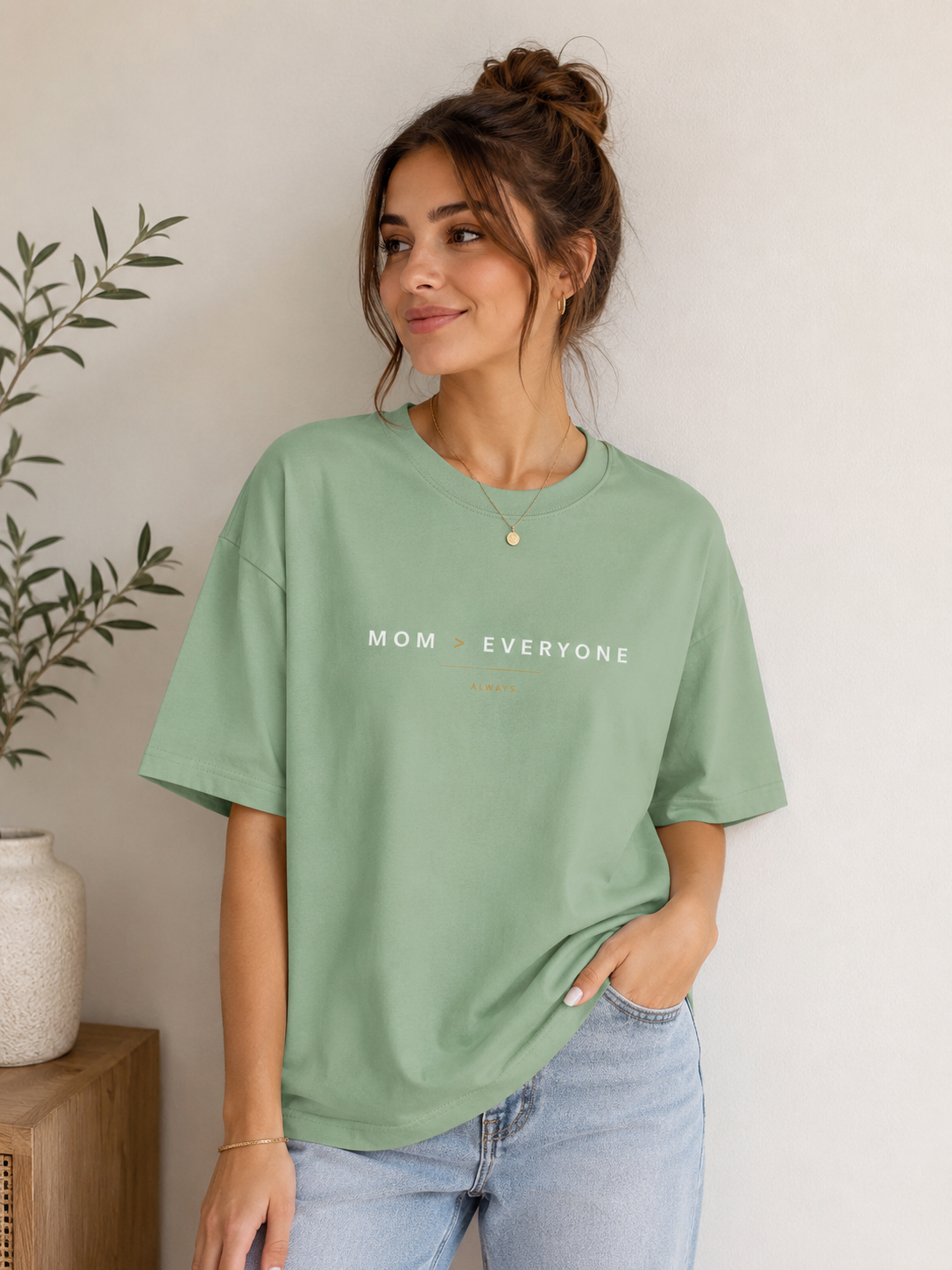"Mom > Everyone" - Premium Unisex Terry Oversized Tee