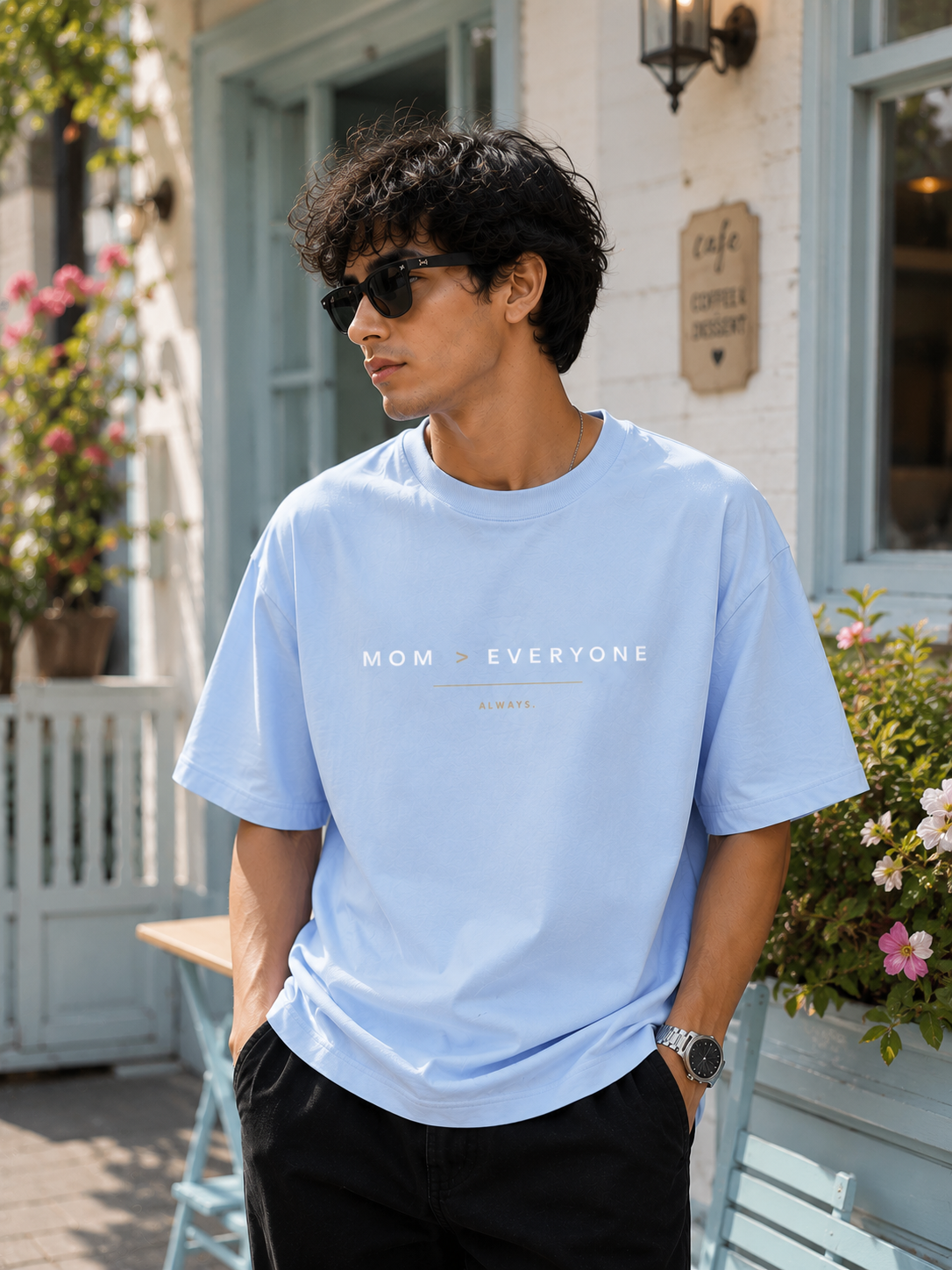"Mom > Everyone" - Premium Unisex Terry Oversized Tee